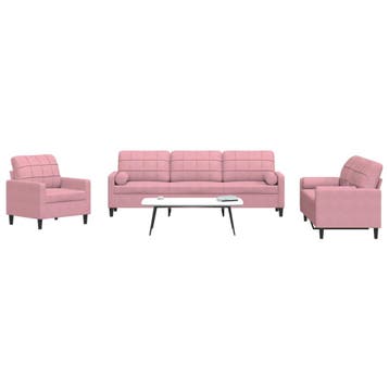 vidaXL 3-delige Loungeset met kussens en bolsters fluweel, Verzenden, Nieuw