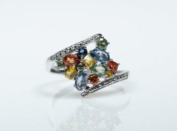 Zonder minimumprijs - Ring - 925 zilver - 1,50 ct saffier