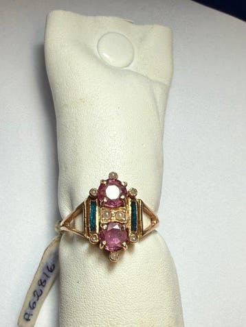 Bague - 12 carats Or jaune, Or rose Tourmaline - Perle, Bijoux, Sacs & Beauté, Bagues