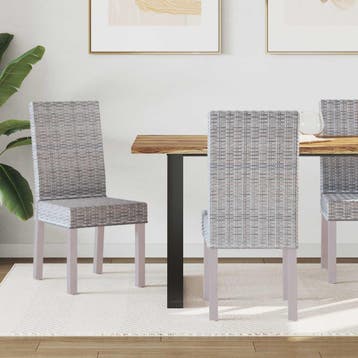vidaXL Eetkamerstoel GENDT 2 st Kubu Rattan en Massief, Huis en Inrichting, Verzenden, Nieuw
