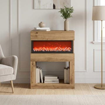 vidaXL Elektrische haard Artisanaal eiken 64 x 30 x 87 cm, Verzenden