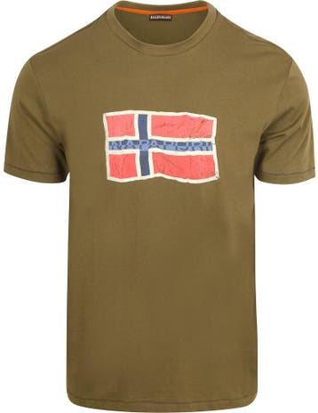Napapijri T-shirt Mahsa Olijfgroen maat Maat 52/54 (L) Heren, Verzenden