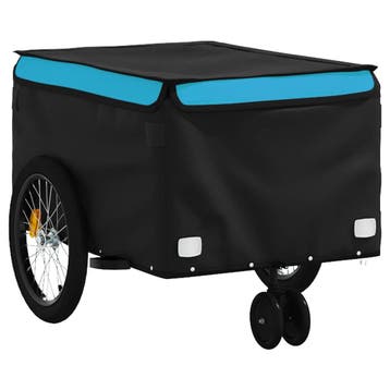 vidaXL Fietskar met wiel met opslag Blauw S Oxford polyester, Verzenden