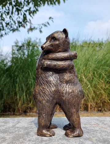 Figurine - Knuffelende beren - Bronze
