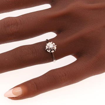 Ring - 18 karaat Witgoud - 0.17ct. tw. - Diamant - Vintage, Nieuw