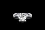 Bague - 14 carats Or blanc - 3.09ct. tw. Diamant (Cultivé en