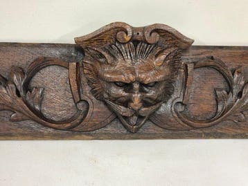 Bovenstuk voor deur van walnotenhout - 113 cm - Antiek - Eik, Antiek en Kunst