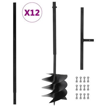 vidaXL Grondboor met handvat 250 mm met verlengbuis 12 m, Verzenden, Nieuw