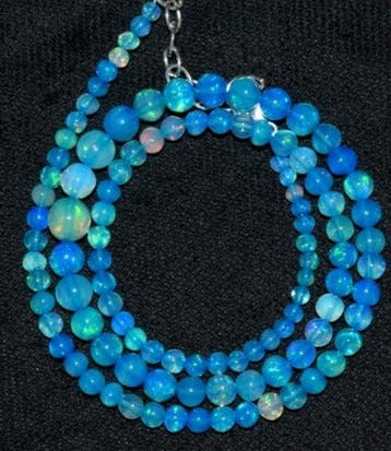 Opaal Collier A++ Minerale Naturale Met Ronde Parels- 10 g -