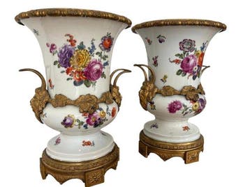 Vienna style - Vase (2) - Porcelaine, Bronze