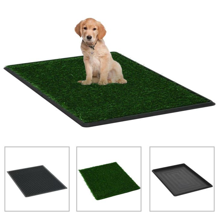vidaXL Huisdierentoiletten 2 st met bak en kunstgras 76x51x3, Dieren en Toebehoren, Overige Dieren-accessoires, Nieuw, Verzenden
