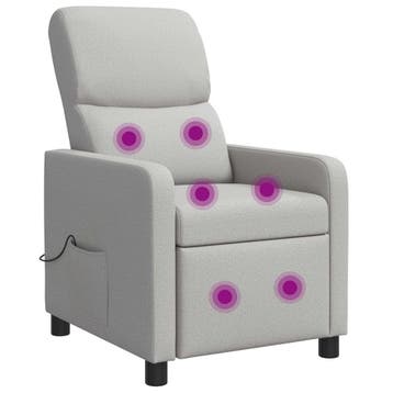 vidaXL Massage Relaxstoel Wolkgrijs Stof, Verzenden