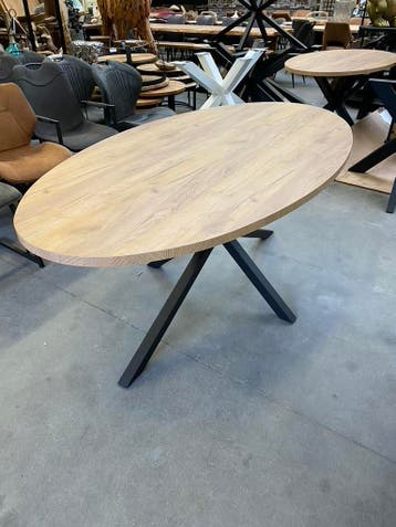 Ronda eettafel, smoked oak, lamulux, Huis en Inrichting, Tafels | Eettafels, Nieuw, Overige materialen