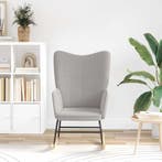 vidaXL Schommelstoel Lichtgrijs Sherpa Stof, Verzenden