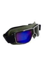 Goggles Motorbril Skibril Bril Groen Montuur Blauwe Spiegelg, Ophalen of Verzenden, Nieuw