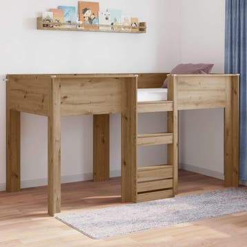 vidaXL Stapeld bed voor kids Artisan Eiken 100 x 200 cm, Huis en Inrichting, Slaapkamer | Bedden, Verzenden, Nieuw
