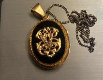 Medaille hanger - 18 karaat Geel goud, glazuur