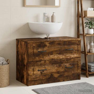vidaXL Wastafel kabinet voor de badkamer UTRECHT Gerookt, Verzenden, Nieuw