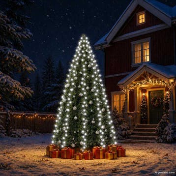vidaXL Kerstboomverlichting met 300 LEDs koudwit net 300 cm, Verzenden