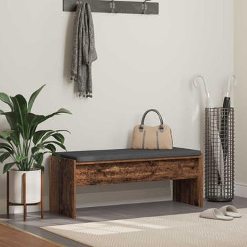 vidaXL Hallenbank met kussen Oudhout 103 x 38 x 40 cm, Verzenden
