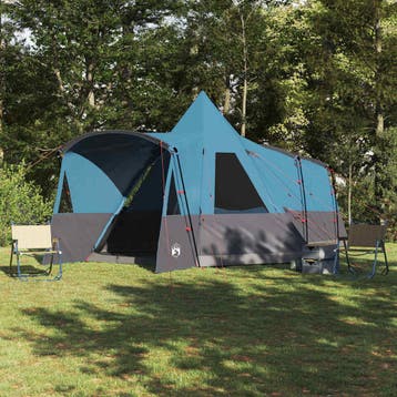 vidaXL Teepee Tent voor 8 Personen 8-persoons Blauw, Verzenden, Nieuw