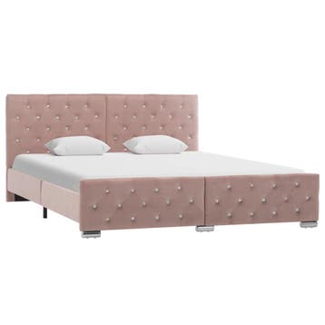 vidaXL Bedframe fluweel roze 160x200 cm, Verzenden, Nieuw