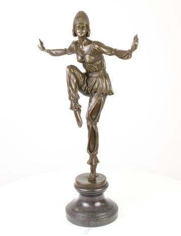 sculptuur, Art Deco Bronze Sculpture After Pierre Lauzel, Antiek en Kunst
