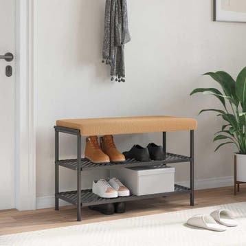 vidaXL Bankkussen Sherpa Stof Beige Diepte 35 cm, Verzenden