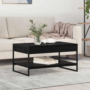 vidaXL Salontafel Zwart Eiken 80 x 50 x 40 cm Bewerkt hout, Verzenden