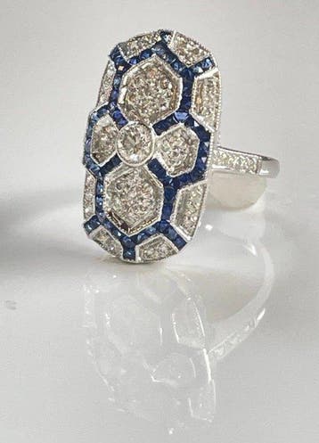 Bague - 18 carats Or blanc Diamant (Naturelle)