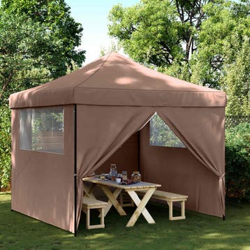 vidaXL Partytent 292 x 292 x 315 cm Bruin Oxford Stof, Verzenden, Nieuw