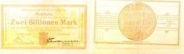 Duitsland 2 Billionen Mark Crailsheim 1923 Notgeld leicht..., Verzenden