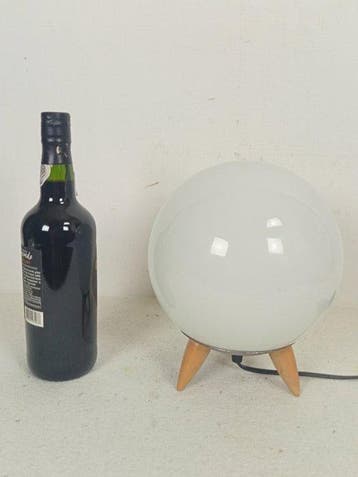Spage-age stijl - Lampe de table - lampe à globe opaline à, Antiek en Kunst, Antiek | Verlichting