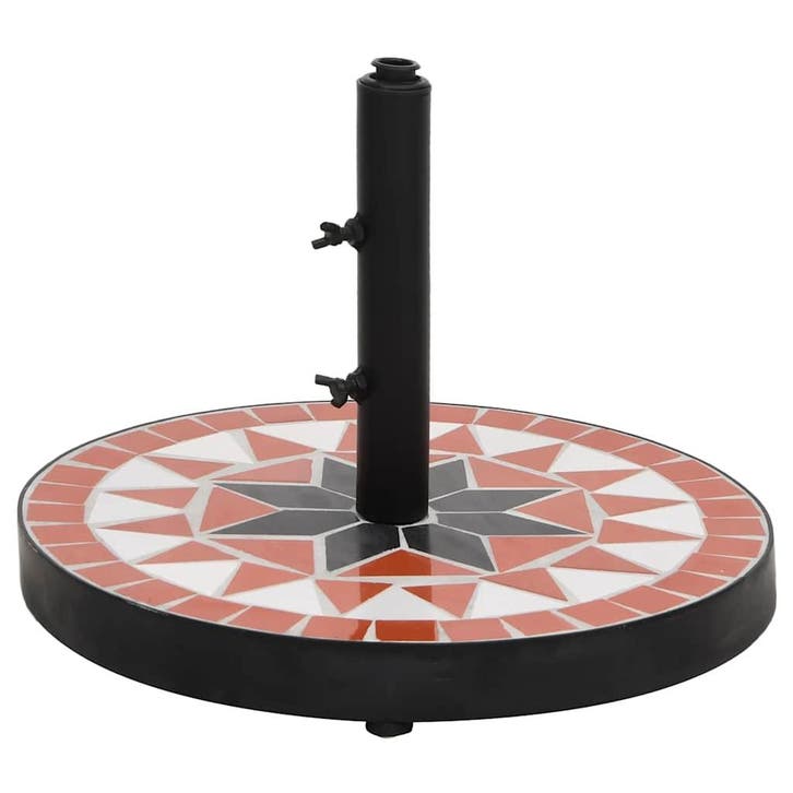 vidaXL Parasolvoet rond 12 kg terracotta wit, Jardin & Terrasse, Parasols, Envoi