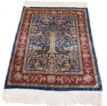 Silk Hereke Signed Carpet with Mehrab Design - Pure Luxe ~1, Nieuw
