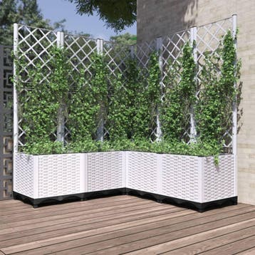 vidaXL Plantenbak Wit 120 x 120 x 136 cm, Verzenden, Nieuw