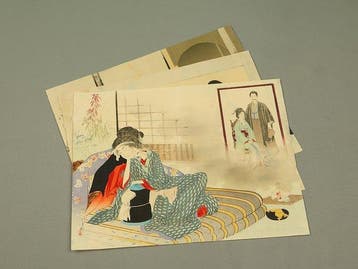 Set of 3 Woodblock Frontispiece - Japanese Ukiyo-e woodblock