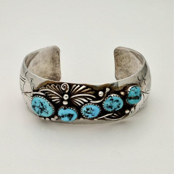 Zonder minimumprijs - 3-delige sieradenset Zilver - Turkoois, Bijoux, Sacs & Beauté, Bijoux anciens