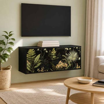 vidaXL Wand gemonteerd TV Kast RHENEN 102 x 33 x 40 cm Zwart, Verzenden