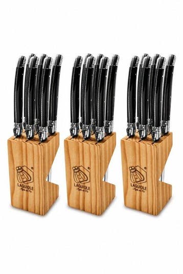 Laguiole - 18x Steak Knives - Black - style de -