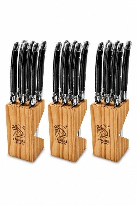 Laguiole - 18x Steak Knives - Black - style de -, Antiek en Kunst, Antiek | Keukengerei