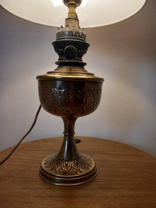 Lampe de table - Laiton doré, Antiquités & Art, Curiosités & Brocante