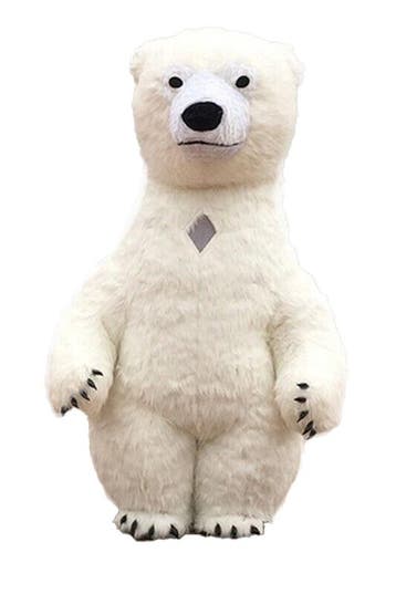 KIMU® Mega Opblaasbare Mascotte IJsbeer 2 Meter Kostuum Opbl, Kleding | Dames, Carnavalskleding en Feestkleding, Ophalen of Verzenden