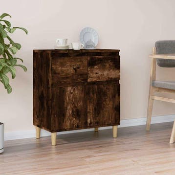 vidaXL Dressoir 60x35x70 cm bewerkt hout gerookt, Verzenden, Nieuw