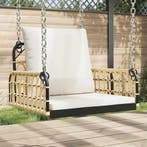 vidaXL Schommelstoel met kussens 63x58x39 cm poly rattan en, Verzenden, Nieuw