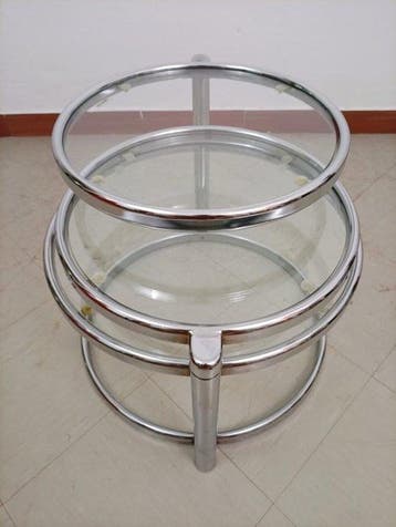 Leitmotiv - Middentafel - Dubbele zwenk - Staal, Glas -
