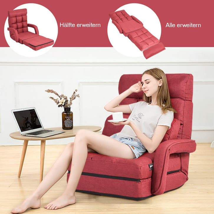 2dekans | Coast Vloerstoel Rood – 62 x 35 x 70 cm –, Maison & Meubles, Chaises, Enlèvement ou Envoi