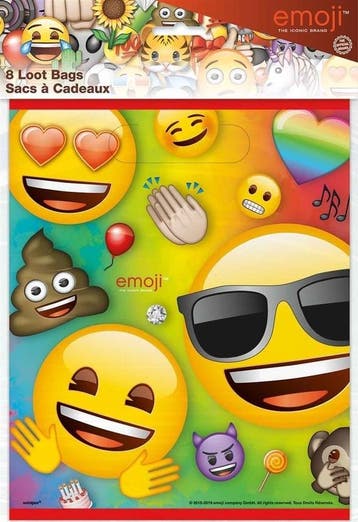 Emoji Uitdeelzakjes 23cm 8st, Verzenden