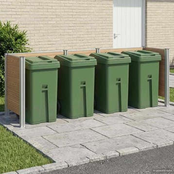 vidaXL Afvalbak Schutting Bruin 315 x 85 x 115 cm Aluminium, Verzenden