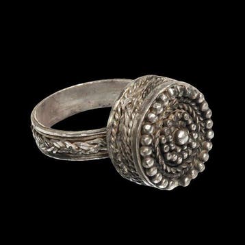 Laat-Romeins / Vroeg-Byzantijns Zilver Ring - Zeer zeldzaam!